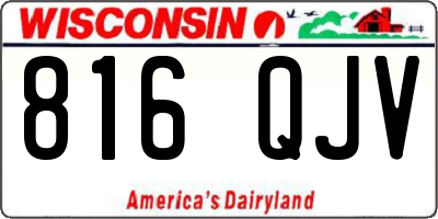 WI license plate 816QJV