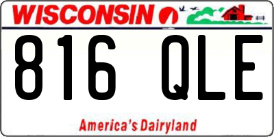 WI license plate 816QLE