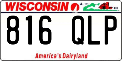 WI license plate 816QLP