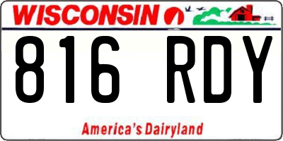 WI license plate 816RDY