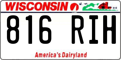 WI license plate 816RIH