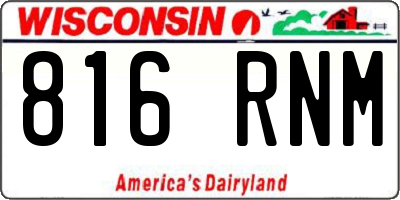 WI license plate 816RNM
