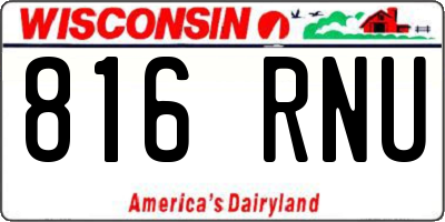 WI license plate 816RNU
