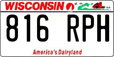 WI license plate 816RPH