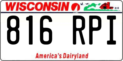 WI license plate 816RPI