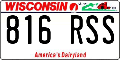 WI license plate 816RSS