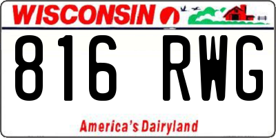 WI license plate 816RWG