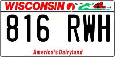 WI license plate 816RWH