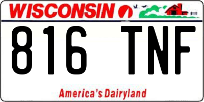 WI license plate 816TNF
