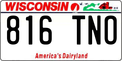 WI license plate 816TNO