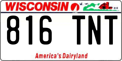 WI license plate 816TNT
