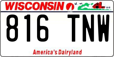 WI license plate 816TNW