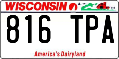 WI license plate 816TPA