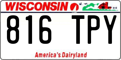 WI license plate 816TPY