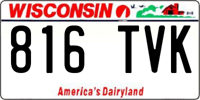 WI license plate 816TVK