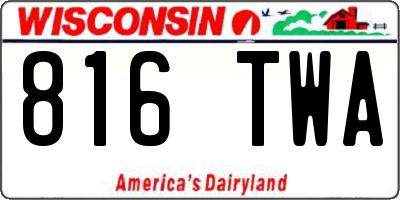 WI license plate 816TWA