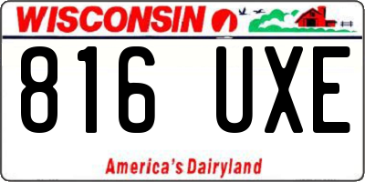 WI license plate 816UXE