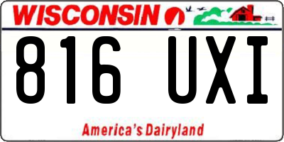 WI license plate 816UXI