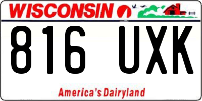 WI license plate 816UXK