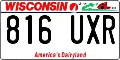 WI license plate 816UXR