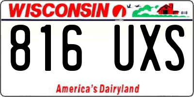 WI license plate 816UXS