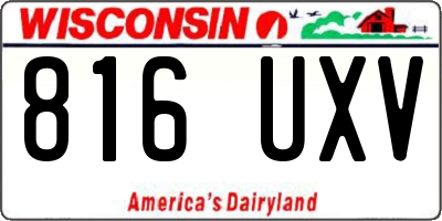 WI license plate 816UXV