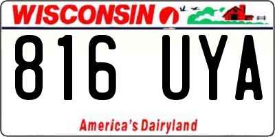 WI license plate 816UYA