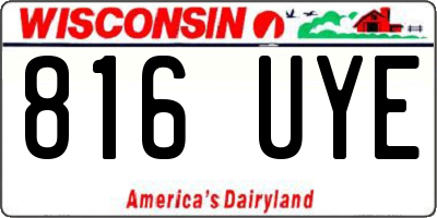 WI license plate 816UYE