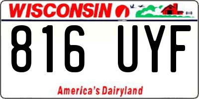 WI license plate 816UYF