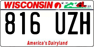WI license plate 816UZH