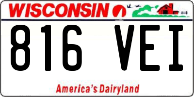 WI license plate 816VEI
