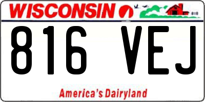 WI license plate 816VEJ