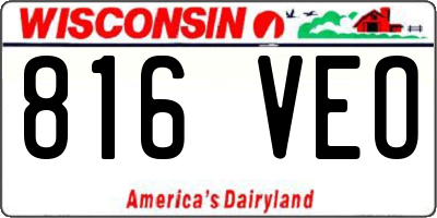 WI license plate 816VEO