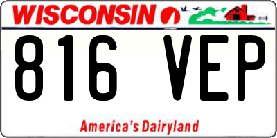 WI license plate 816VEP