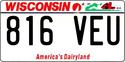 WI license plate 816VEU