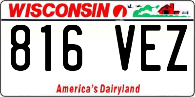 WI license plate 816VEZ
