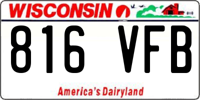 WI license plate 816VFB