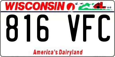 WI license plate 816VFC