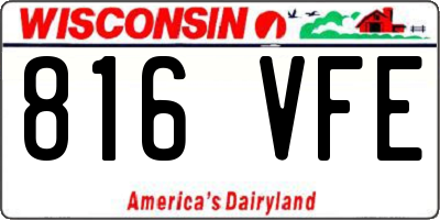 WI license plate 816VFE