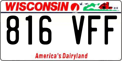 WI license plate 816VFF