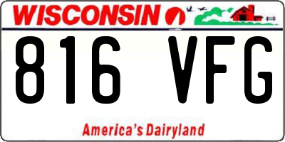 WI license plate 816VFG