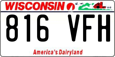 WI license plate 816VFH