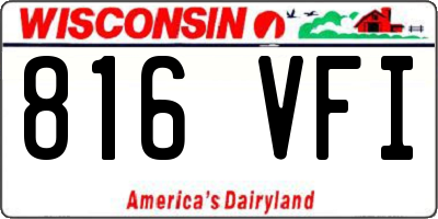 WI license plate 816VFI