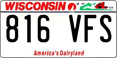 WI license plate 816VFS