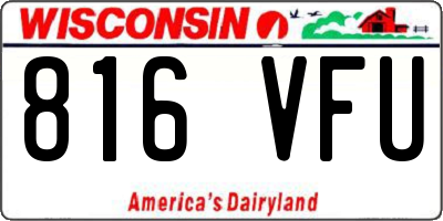 WI license plate 816VFU