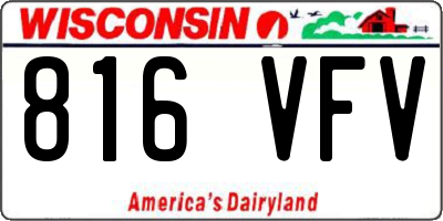 WI license plate 816VFV