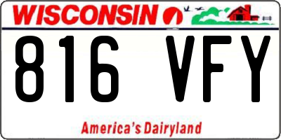 WI license plate 816VFY