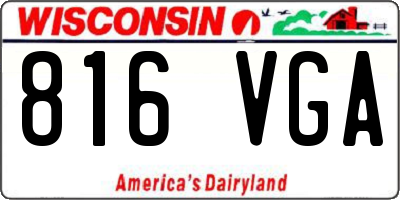 WI license plate 816VGA
