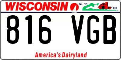 WI license plate 816VGB