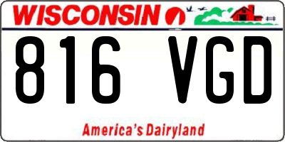 WI license plate 816VGD